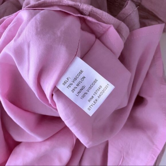 Fanco Francesca Mauve Milkmaid Mini Dress Cut Out Puff Sleeve Smocked New Small - Picture 12 of 14